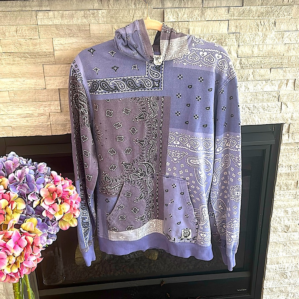 BDG Washed Bandana Hoodie Sweatshirt, size small